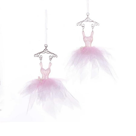 Princess Hanging - Hanging Acrylic Glitter Princess Dress Christmas Ornaments, Pink, 4-Inch, 2-Count