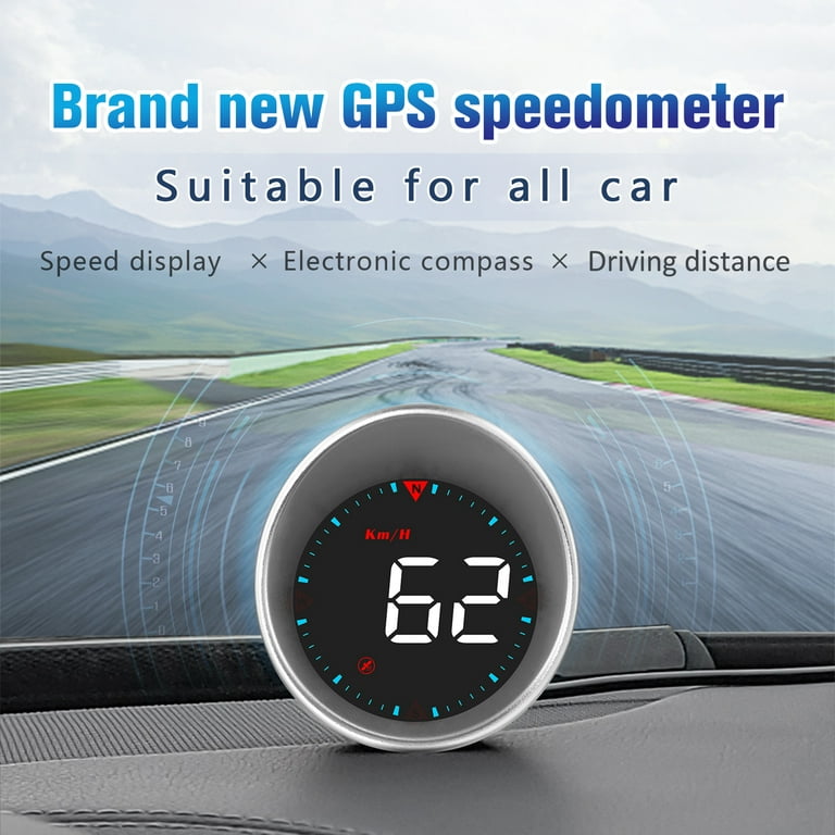 Car HUD Car Head-up Display Digital Speedometer Display Driving Mileage, Compass Angle, Overspeed Alarm and Fatigue Driving Alarm, Size: 1.8, Black