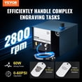 thumbnail image 2 of VEVOR Pneumatic Engraver 28000 RPM 80W Single Ended Pneumatic Engraving Machine, 2 of 9