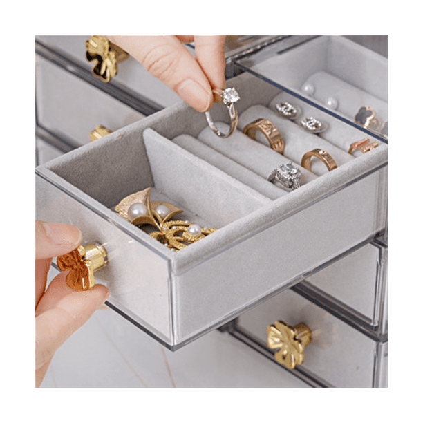 European Style Multi Grid Jewelry Box Transparent Necklace
