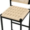 thumbnail image 6 of 2pcs Bar Chairs With Woven Seat, Metal Frame, Modern Elegance, For Kitchen, Dining, Living Room, Up To 220lbs, 15.08"w X 34.46''h Stools Of 2, Construction, Paper Rope Weave Versatile For Anywhere,, 6 of 7