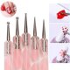 thumbnail image 2 of 5 uds. De herramientas para puntear uñas, cepillo de silicona para uñas, doble cabeza, Gel Uv, punteado, dibujo, pintura, bolígrafo, herramientas de dibujo para esculpir arcilla (rosa y transparente) Ormromra CZMR-HY23, 2 of 5