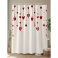 thumbnail image 4 of Valentines Love Heart Shower Curtain Set, Waterproof Shower Curtains for Bathroom, Red Love Heart Rustic Burlap Washable Fabric Cloth Bath Curtain for Bathtub Decoration with Hooks 48x72 Inches, 4 of 6