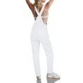 thumbnail image 2 of LANGWYQU Women Sleeveless Denim Jumpsuit Casual Jeans Long Bib Pants, 2 of 4