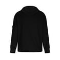 thumbnail image 6 of Eryao Mens Waffle Knit Hoodies Quarter Zip Long Sleeve Drawstring Hooded Sweatshirt with Arm Pocket,Black,L, 6 of 8