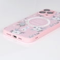 thumbnail image 2 of iPhone 15 Pro Max flower pattern phone case Liquid Silicone Wireless Charging Magsafe-Pink, 2 of 6