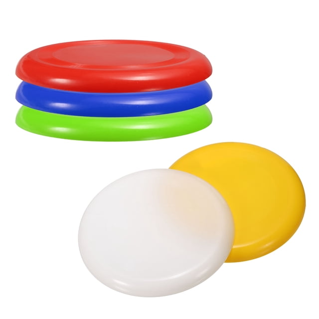 Disco volador Uxcell, disco volador de plástico para entrenamiento deportivo al aire libre, juego de césped Verde/Amarillo/Azul/Blanco/Rojo