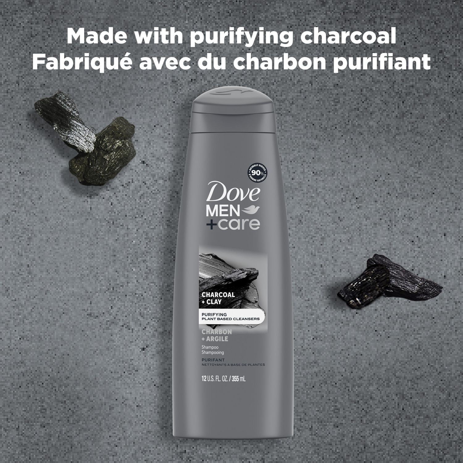 Shampooing Dove Men Care Charcoal + Clay 355ml Shampooing