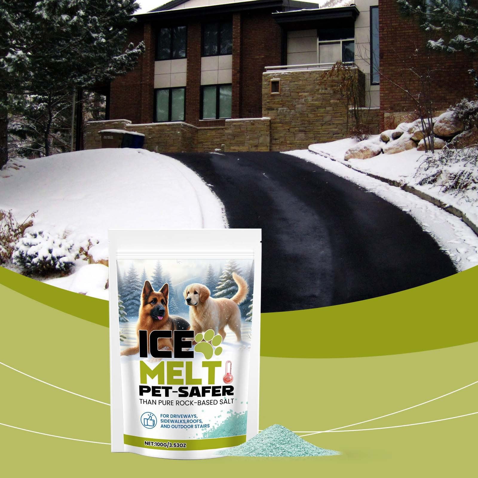 100g De-icing agent, Effectively Melt Ice And Snow While Reducing Potential Impacts The Environment And Vegetation, Suitable For Areas Where Pet Often