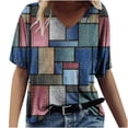 thumbnail image 1 of Birdeem T-Shirt Ample Décontracté à Col en V à Manches Courtes pour Femmes avec Imprimé, 1 of 4