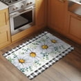 thumbnail image 2 of Daisy Entryway Rug 2'x3'&nbsp; Non Slip Front Door Mats, Spring Floral Black Plaid Eucalyptus Leaves Entrance Rugs Indoor Outdoor Carpet, Washable Floor Mats Small Area Rug for Bedroom Kitchen, 2 of 8