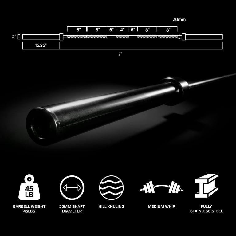 PRCTZ, 2-Inch Olympic Barbell Weightlifting Bar, 7ft, 700-Pound