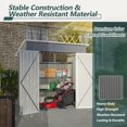 thumbnail image 4 of 6x4FT Outdoor Steel Storage Shed, Utility Garden Shed with 4 Air Vents and Sloped Roof, Weather Resistant Organization for Garden, Lawn, Gray, 4 of 7
