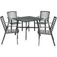 thumbnail image 1 of Hanover Pemberton 5-Piece Commercial-Grade Patio Dining Set with 4 Stackable Dining Chairs and a 38" Square Slat-Top Table, 1 of 10