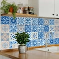 thumbnail image 3 of Mi Alma Peel & Stick Tiles - Blue Floral Vinyl Backsplash 12x12, 3 of 11
