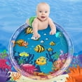 thumbnail image 4 of Summer Ready: Inflatable Thickened PVC Water Play Mat for Toddlers' Crawling & Cognitive Development - Interactive Toy for Kids, Cats & Dogs with Tropical Fish Design & Air Pump (95cm), 4 of 6