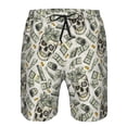 thumbnail image 4 of Naloa Skull with Cash Men's Beach Shorts, Surfing shorts, Swim trunks, Quick Dry Swim Trunks for Surfing Beach Fun - XX-Large, 4 of 9