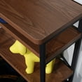 thumbnail image 3 of Davee Furniture Open Walnut Shelves 4-tier Entertainment TV Stand, 3 of 6