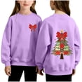 thumbnail image 2 of Cowsor Girls Sweatshirts Kids Cute Graphic Crewneck Pullover Tops Xmas Long Sleeve Holiday Shirts, 2 of 7