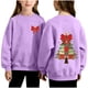 thumbnail image 2 of Cowsor Girls Sweatshirts Kids Cute Graphic Crewneck Pullover Tops Xmas Long Sleeve Holiday Shirts, 2 of 7