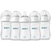 Philips Avent Natural Clear Baby Bottles 9 Ounce, 5 Pack