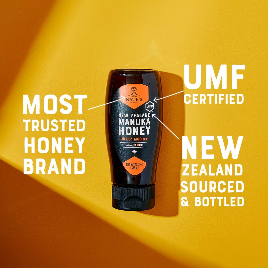 Nate's New Zealand Manuka Honey: Raw, UMF 5+, and MGO 83+ - 13.2 oz Gluten-Free Honey