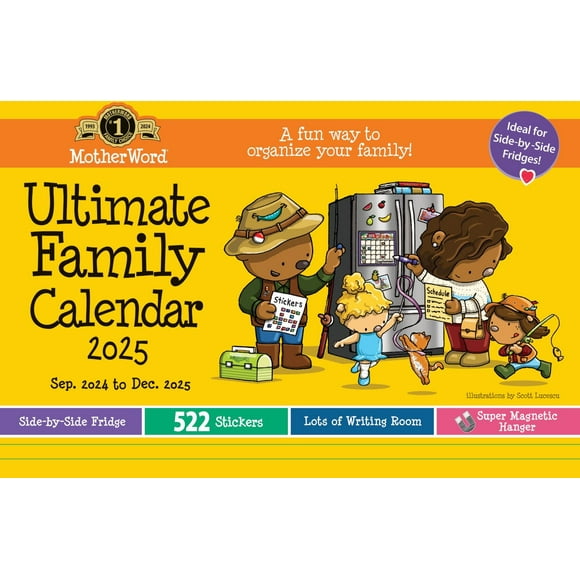 2025 Motherword Magnetic Fridge Calendar, English