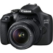 Canon EOS 2000D DSLR Camera with 18-55mm f/3.5-5.6 Zoom Lens + 128GB Card, Tripod, Flash, and More 20pc Bundle (International Version)