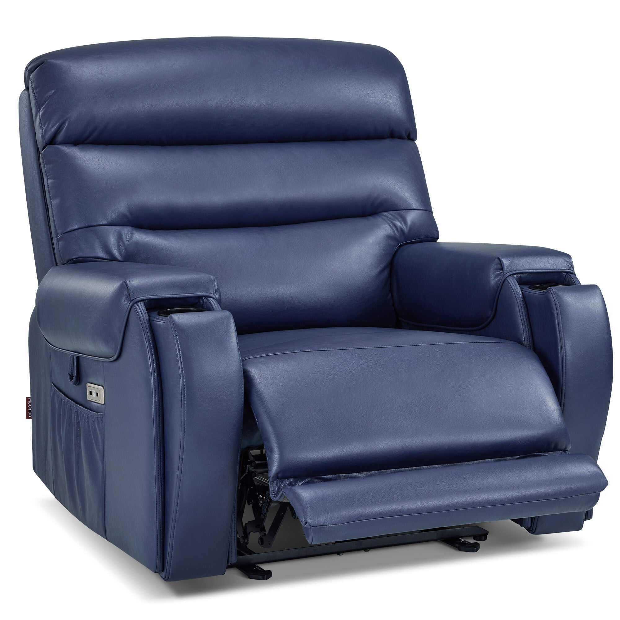 MCombo 27‘’ Extra Wide Oversized Power Recliner Chair for Big Tall Adults, Faux Leather, Navy Blue