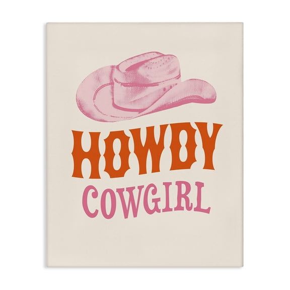 Stupell Industries Eclectic Howdy Cowgirl Phrase Canvas Art, 16 x 20, by Victoria Barnes