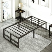 Amolife Twin Size Metal Platform Bed Frame with 14" Under Bed Storage