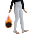 thumbnail image 2 of KAUOD Girls Fleece Thermal Tights Leggings Gym Workout Stretchy Yoga Pants Teen Kids Plain Winter Warm Ballet Dance Leggings, 2 of 9