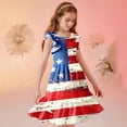 thumbnail image 5 of SGFCWSX Girls Summer Dresses 4th of July American Flag Patriotic Ruffle Sleeve Casual Tiered A-Line Teens Dress Multicolor Size 13-14 Years, 5 of 8