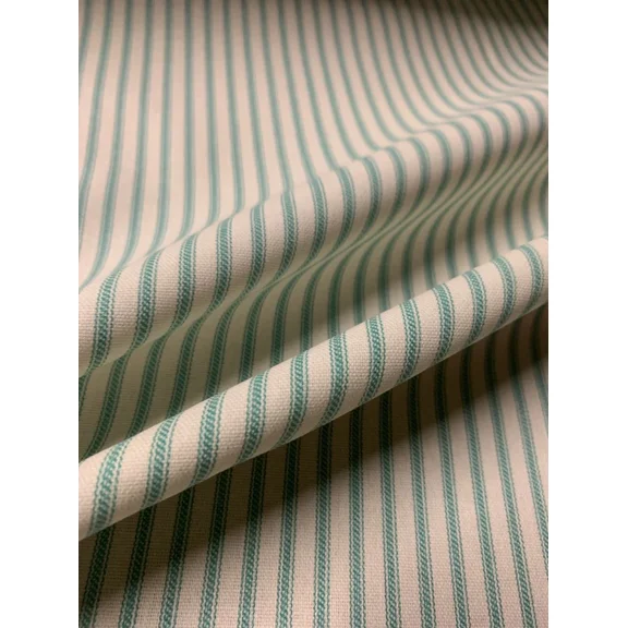 Burlap Fabrics Ticking Fabric Turquoise - 100 Percent Cotton Printed Stripes Sold by the Yard