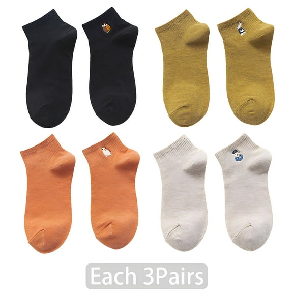 TELOLY 6Pairs Ankle Socks for Women,Cotton Womens No Show Socks Size 9-11,Low Cut Socks