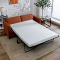 thumbnail image 5 of BALUS Convertible Sofa Bed, Queen Size Leather Upholstery Sleeper Sofa, Super Comfy Pull Out Sofa Bed for Living Room, Cognac Tan, 5 of 7