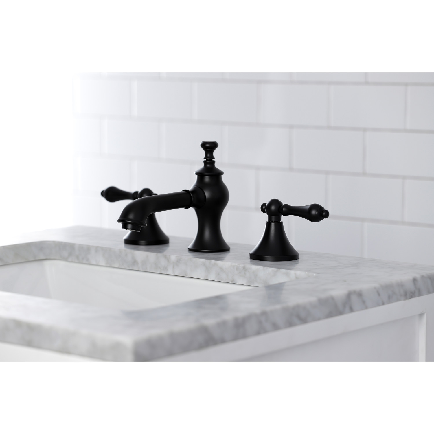 Kingston Brass KC7060AL Vintage 8 in. Widespread Bathroom Faucet, Matte Black