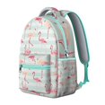 thumbnail image 2 of Flamingo Fashion Backpack for Teens - Padded Tablet Pocket & Organizational Sections, Durable Polyester School Bookbag, Trendy Middle School Backpack with Keychain Hook, 2 of 6