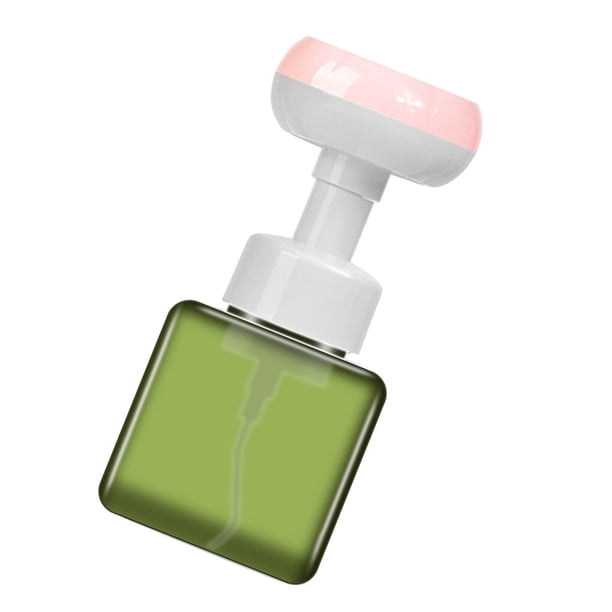 Naiovety Botella de espuma con cabeza de flor, dispensador vacío de 250ml, botella dispensadora portátil de viaje con cabezal de 250ml Suministros de limpieza para el hogar verde Tipo B