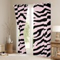 thumbnail image 3 of jejeloiu Chic Zebra Pattern Black Out Curtains,Geometric Striped Lines Curtains Pack of 2 (42x63 Each),Pink Black Bedroom Curtains For Kids,Breathable Home Decor, 3 of 6