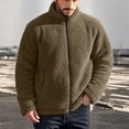 thumbnail image 6 of Husipze Mens Sherpa Fleece Jacket Full Zip Long Sleeve Teddy Fuzzy Cozy Winter Relaxed Fit Coat Insulated Warm Outerwear Coffee M, 6 of 8