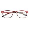 thumbnail image 2 of Men Large Metal Frame Clear Progressive Reading Glasses - Zero Power On Top - No Bubble 6035 +2.00, 2 of 4