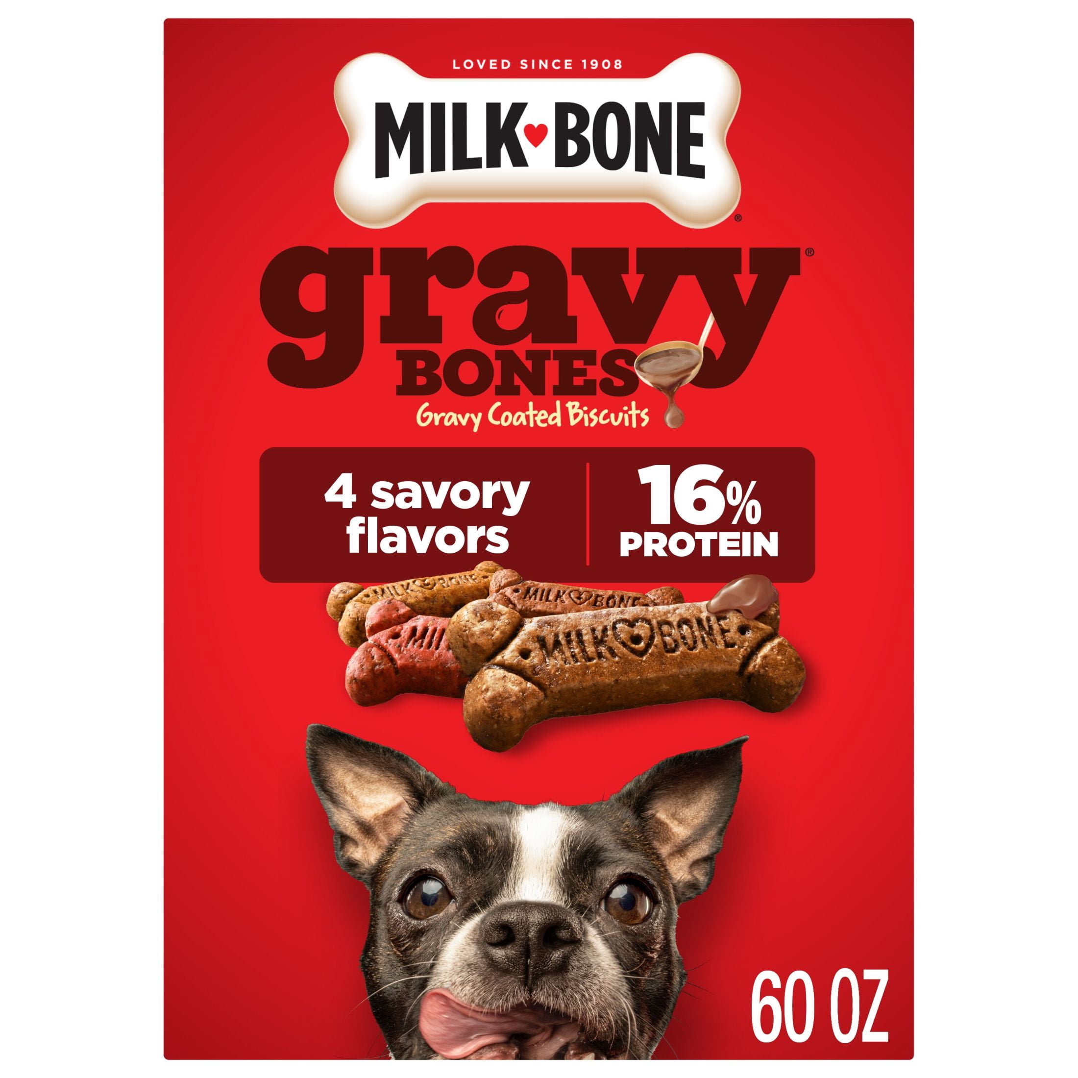 (2 pack) Milk Bone GravyBones Dog Biscuits, Gravy Coated Small Dog Treats, 60 oz Box