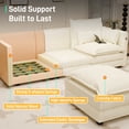 thumbnail image 5 of ALEAVIC 3 Seat Sectional Sofa Chenille L Shaped Couch, Modular Sofa with Moveable Ottoman, Beige, 5 of 8