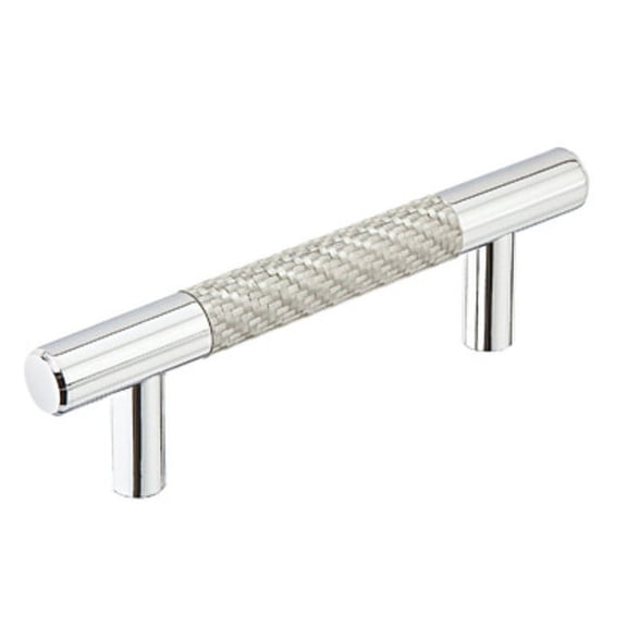 Emtek 86385 Us26 Carbon Fiber Silver 3 in Cabinet Pull in Chrome