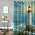thumbnail image 2 of Pratyus Lighthouse Ocean Poem Shower Curtain Waterproof Bath Curtain with Hooks Kids Bathroom Decor Polyester Fiber Bathroom Shower Curtain Set 36"x72, 2 of 7