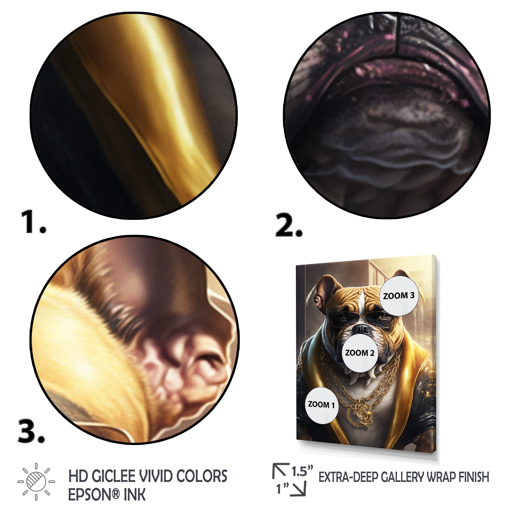 Designart Bulldog Gangster In NYC Canvas Wall Art