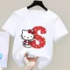 thumbnail image 3 of Camiseta de manga corta de algodón para niños con letras de la A a la Z de Hello Kitty Anime, camiseta suave de Sanrio Summer Girly Heart, regalo de cumpleaños kawaii, 3 of 5