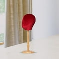 thumbnail image 3 of Présentoir de Chapeaux Tête de Mannequin Modèle Mode Dessus de Table Étagère de Rangement avec Base Haute Rouge, 3 of 6