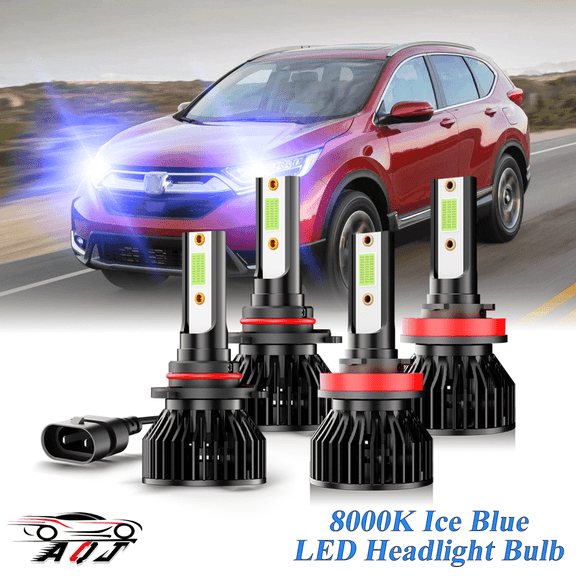 8000K Ice Blue LED Bulb for Honda CRV 2015-2020 2021 2022 High-Low Beam Headlight Bulbs Combo Pack of 4